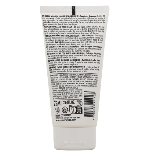 Waam Crème Visage à l'Acide Hyaluronique Bio