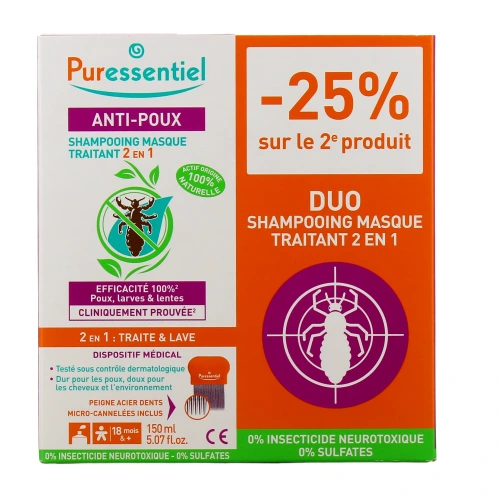 Puressentiel Anti-Poux Shampooing Masque Traitant