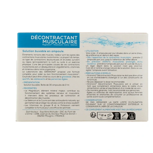 Granions décontractant musculaire