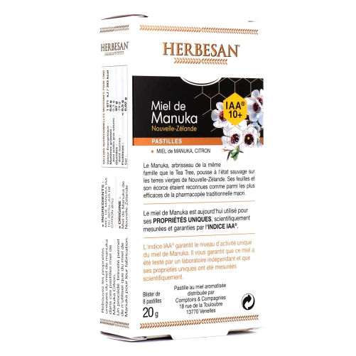 Herbesan Pastilles pour la Gorge Miel de Manuka