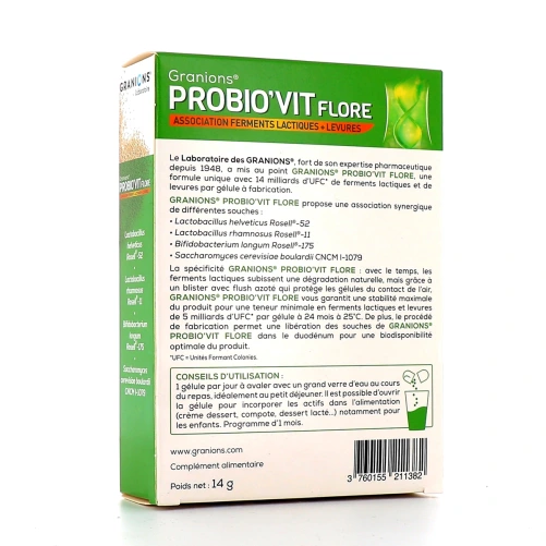 Granions Probio'Vit Flore Ferments lactiques et Levures