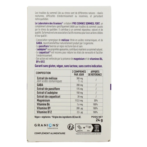 Granions Sommeil Fort Sans Mélatonine