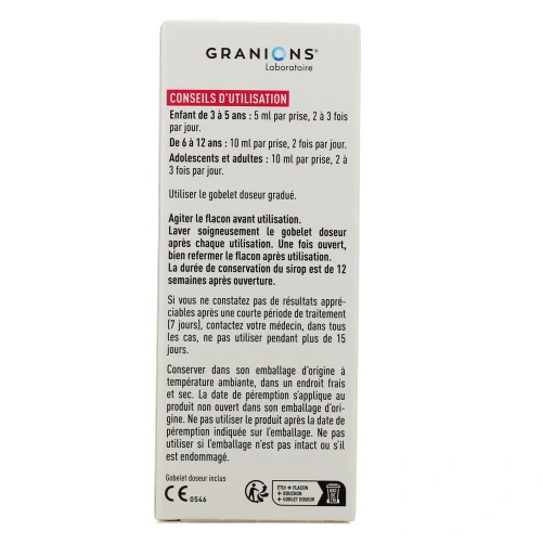 Granions Toux Sèche et Grasse Sirop Sans Sucre