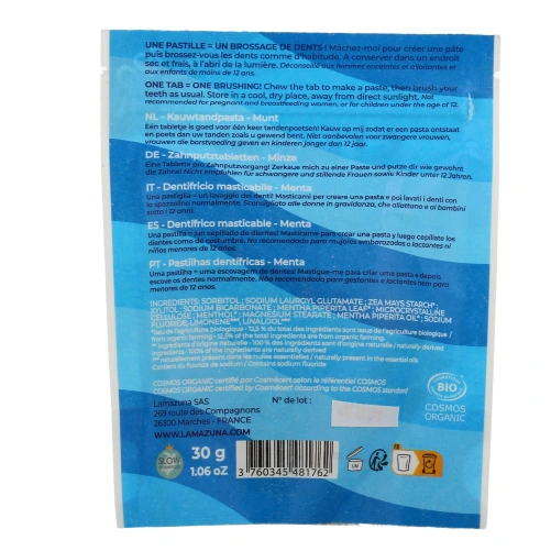 Lamazuna Dentifrice à croquer 120 pastilles