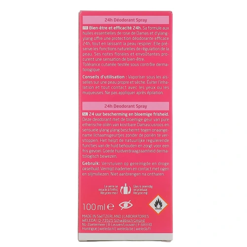 Weleda Déodorant Spray 24h Rose Musquée