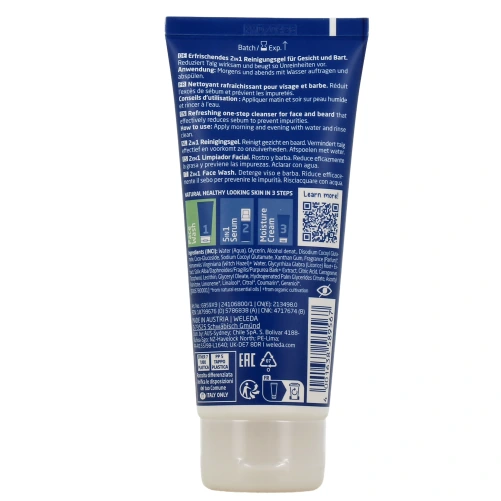Weleda Gel Nettoyant Visage 2 en 1 Homme Bio