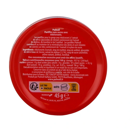 Pulmoll Classic Pastilles pour la Gorge