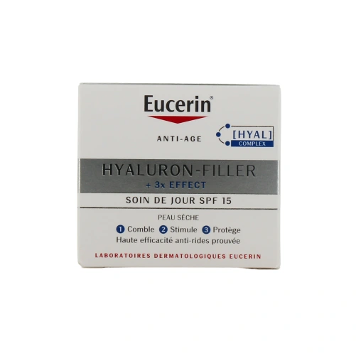 Eucerin Hyaluron-Filler 3X Effect SPF 15 Soin de Jour Peau Sèche