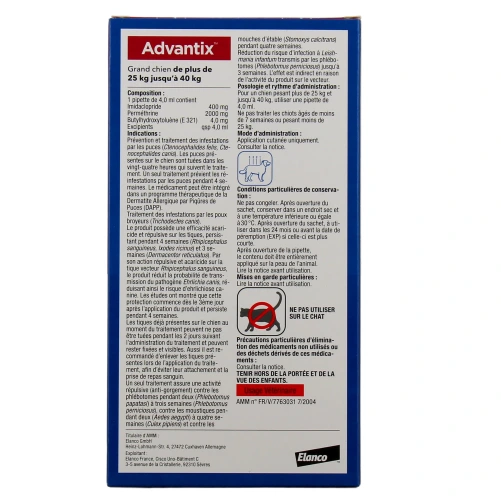Bayer Advantix Chien Anti-Parasites