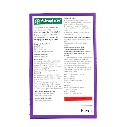 Advantage Pipettes Chat et Lapin