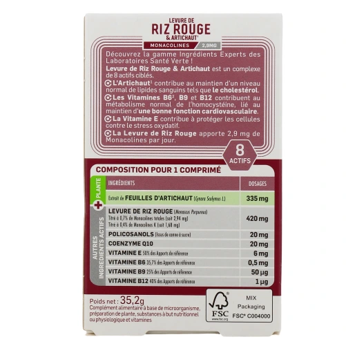 Santé Verte Levure de Riz Rouge