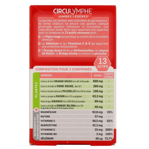 Circulymphe Jambes Légères Comprimés