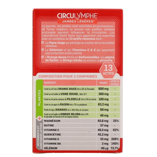 Circulymphe Jambes Légères Comprimés