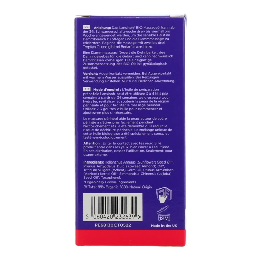 Lansinoh Huile de Massage Périnée