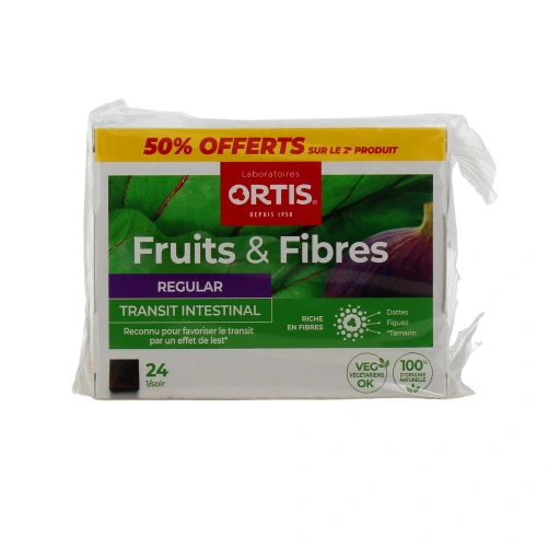 Ortis Fruits & Fibres Regular Transit Intestinal Cubes à Mâcher