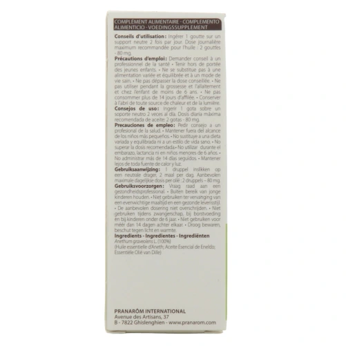 Pranarom huile essentielle aneth