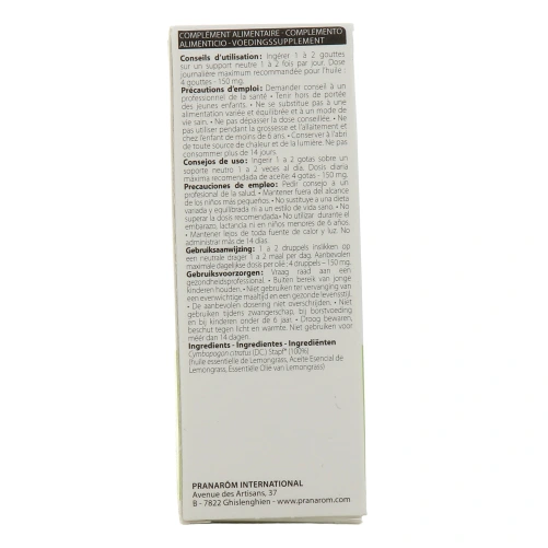 Pranarom Huile essentielle Lemongrass