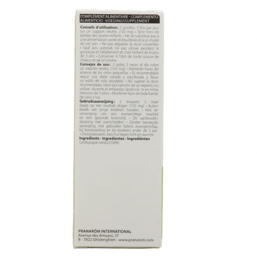 Pranarom Huile Essentielle Citronnelle de Ceylan