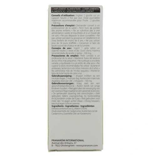 Pranarom huile essentielle cardamome
