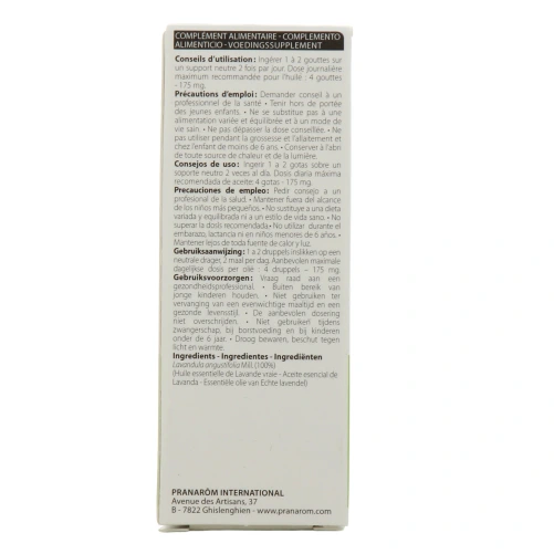 Pranarôm Huile Essentielle de Lavande Vraie
