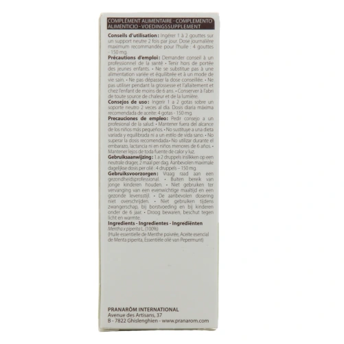 Pranarom Huile essentielle Menthe poivrée