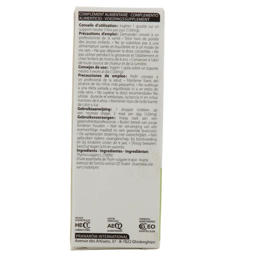Pranarom Huile Essentielle de Thym à Linalol