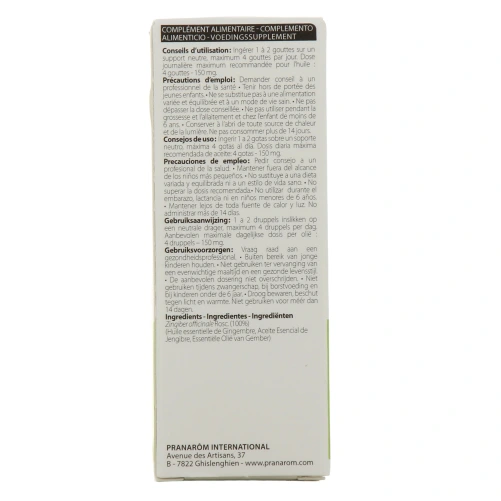 Pranarom huile essentielle gingembre