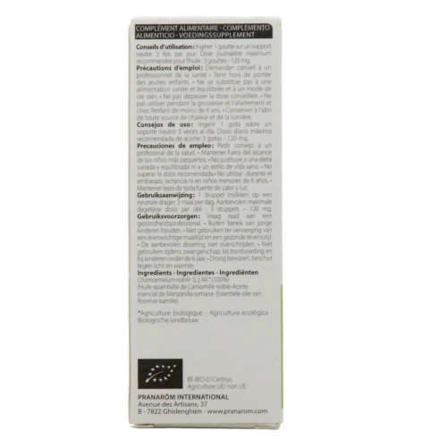 Pranarom huile essentielle camomille noble