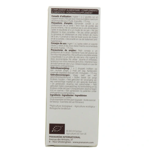 Pranarom huile essentielle Petit grain bigarade