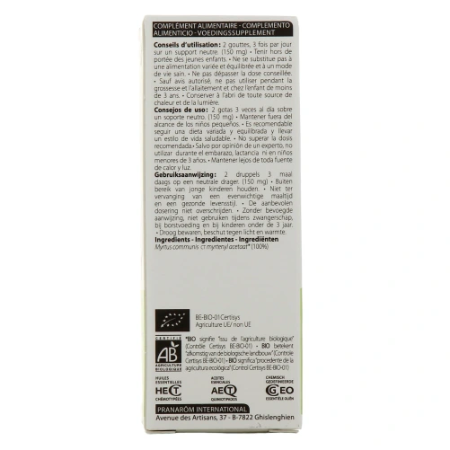 Pranarom huile essentielle de Myrte à acétate de myrtényle