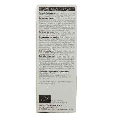 Pranarom Huile Essentielle de Thym à Thymol