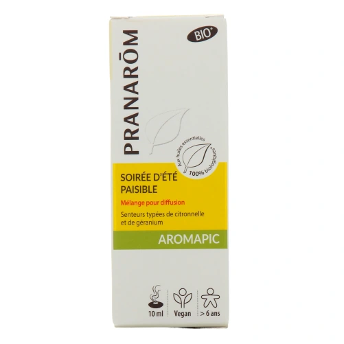 Pranarôm Aromapic Soirée d'été Paisible Mélange pour Diffusion Bio