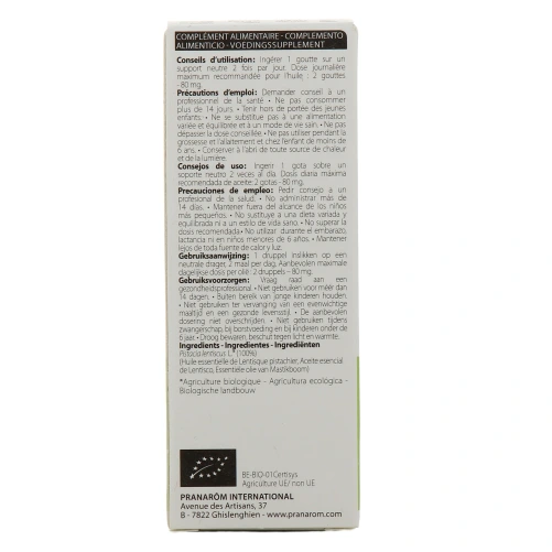 Pranarom huile essentielle lentisque pistachier Bio