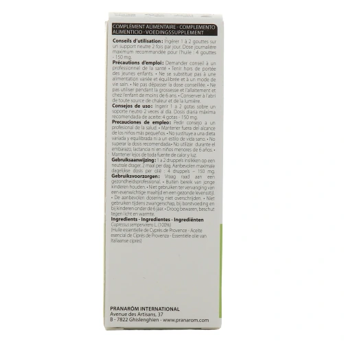 Pranarom Huile Essentielle de Cyprès de Provence