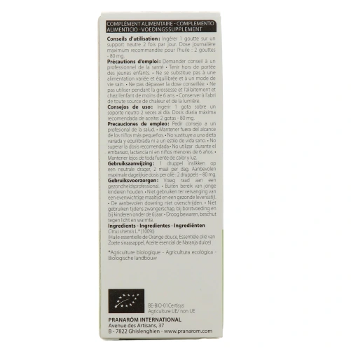 Pranarom Huile Essentielle Orange Douce Bio