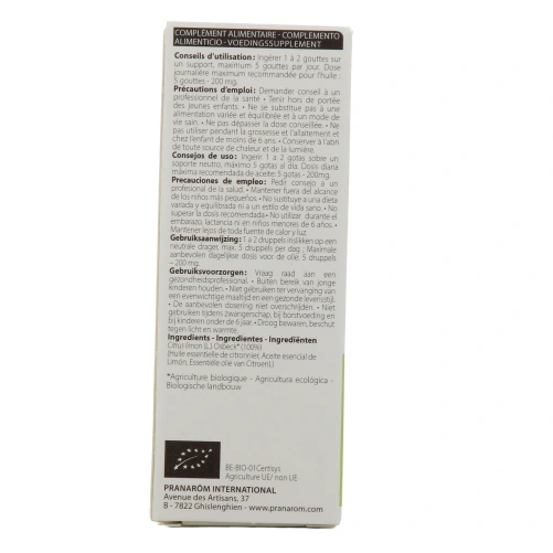 Pranarom Huile Essentielle Citronnier Bio