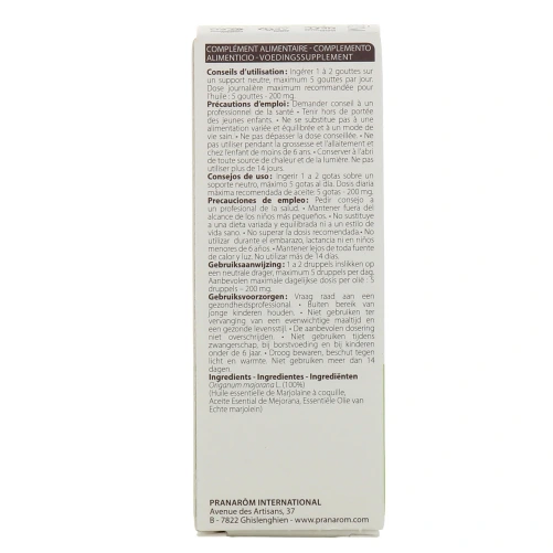 Pranarom huile essentielle Marjolaine à coquille