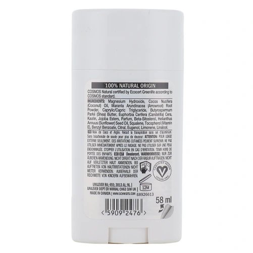 Schmidt's Déodorant Stick Peau Sensible