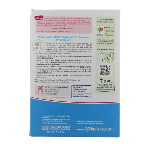 Guigoz Optipro Croissance Lait 3ème âge