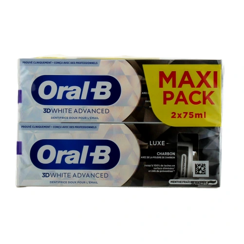Oral B 3D White Advanced Dentifrice Luxe Charbon