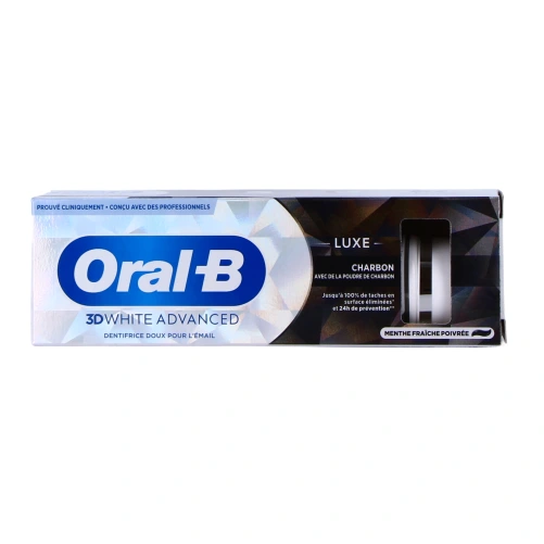 Oral B 3D White Advanced Dentifrice Luxe Charbon