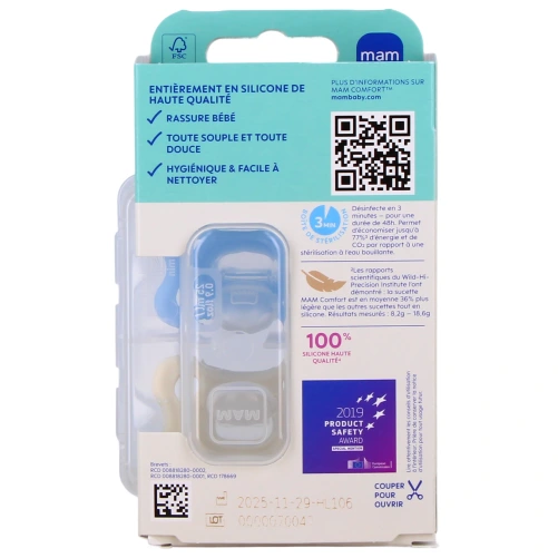 MAM Comfort Sucettes Silicone 2-12 Mois