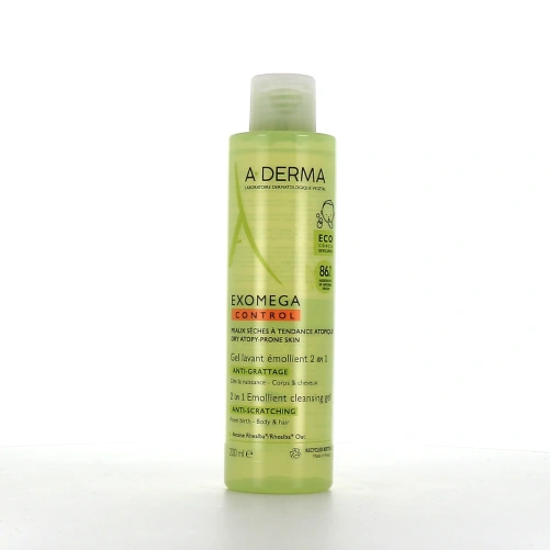 A-Derma Exomega Control Gel Lavant Émollient 2 en 1 Anti-Grattage