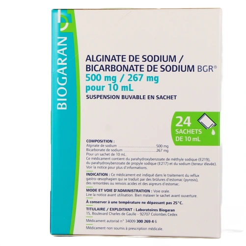 Alginate de Sodium Bicarbonate de Sodium