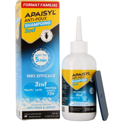 Apaisyl Anti-Poux Shampoing 3en1