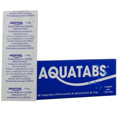 Aquatabs Désinfection de l'eau comprimés effervescents