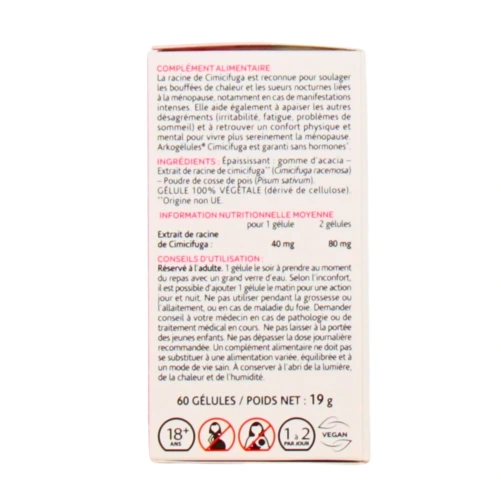 Arkogélules Cimicifuga Bouffées de Chaleur