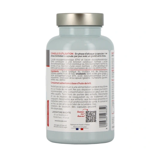Biocyte Longevity Oméga 3 Krill Huile de Krill
