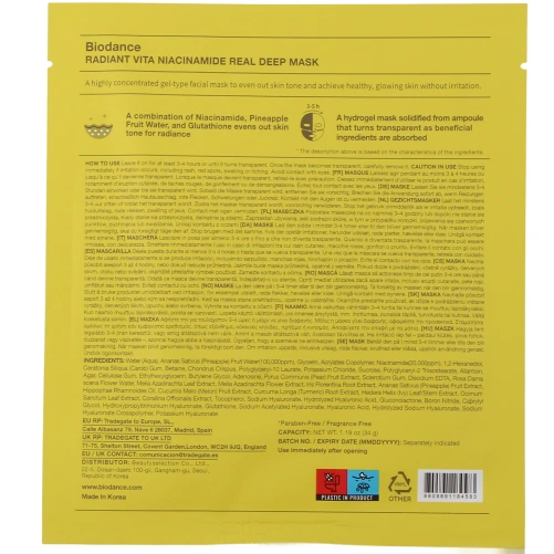 Biodance Radiant Vita Niacinamide Masque Visage