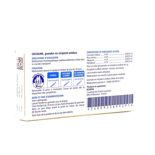 Cocculine Mal des Transports